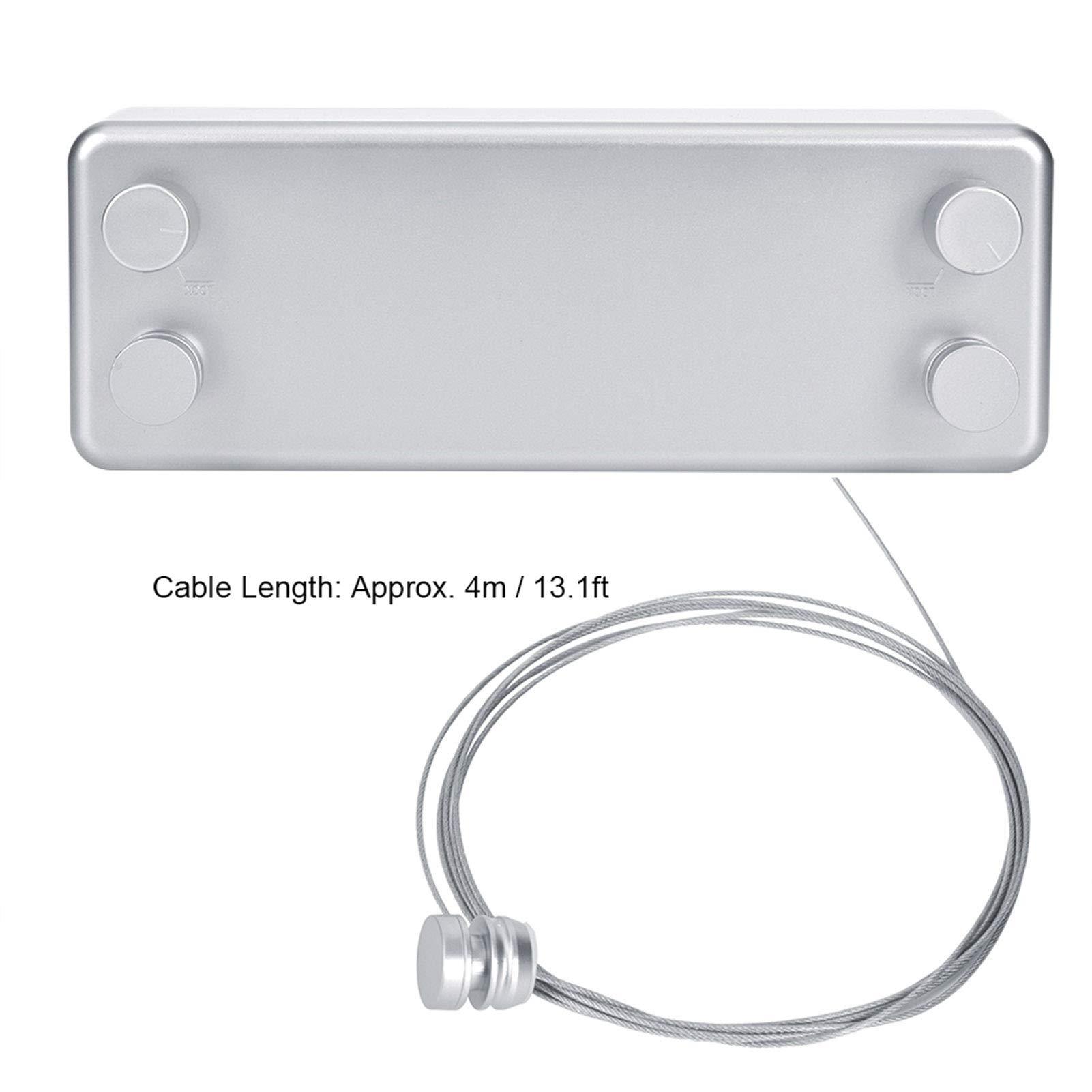 MINGZHE MINGZHE Clothesline Washing Line Clothes Hanger Line Clothesline Rope Retractable Clothesline Dual Lines Retractable Clothesline Clothes Drying Line for Indoor Hotel Home Balcony Bathroom(Silver)