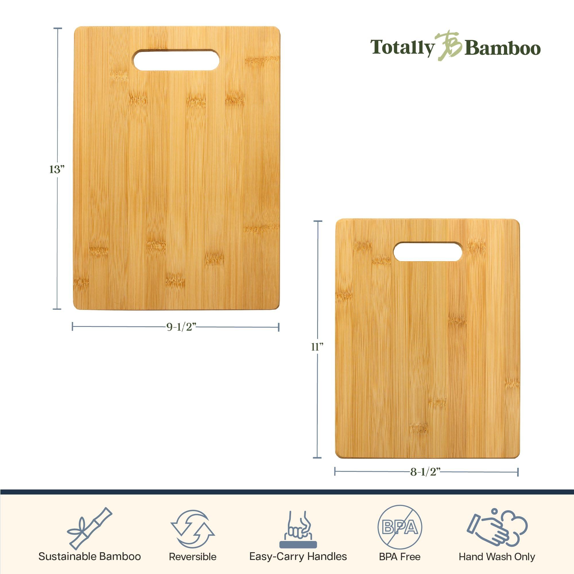 Totally Bamboo Totally Bamboo 2-Piece Cutting Board Set; 2 Assorted Sizes of Bamboo Wood Cutting Boards for Kitchen