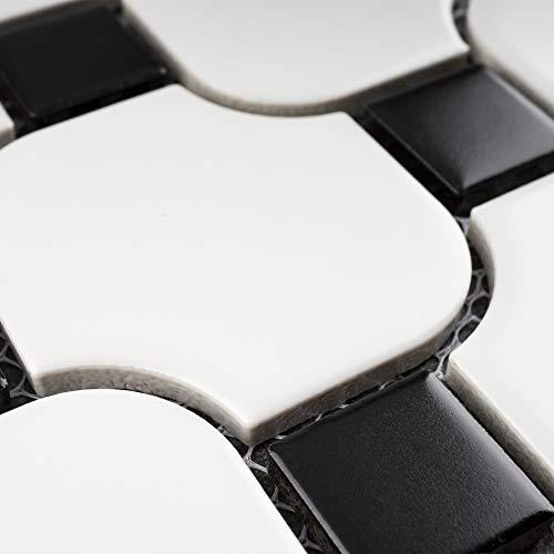 Tile Generation BT-PM18 Spiral Pattern Pinwheel Black and White Porcelain Mosaic Tile Matt Finish 10-1/4 in. x 10-1/4 in. x 6mm (Thickness) 1 Sheet=0.73sqt Heavy Duty for Floor and Wall (1 Box (11 Sheets))