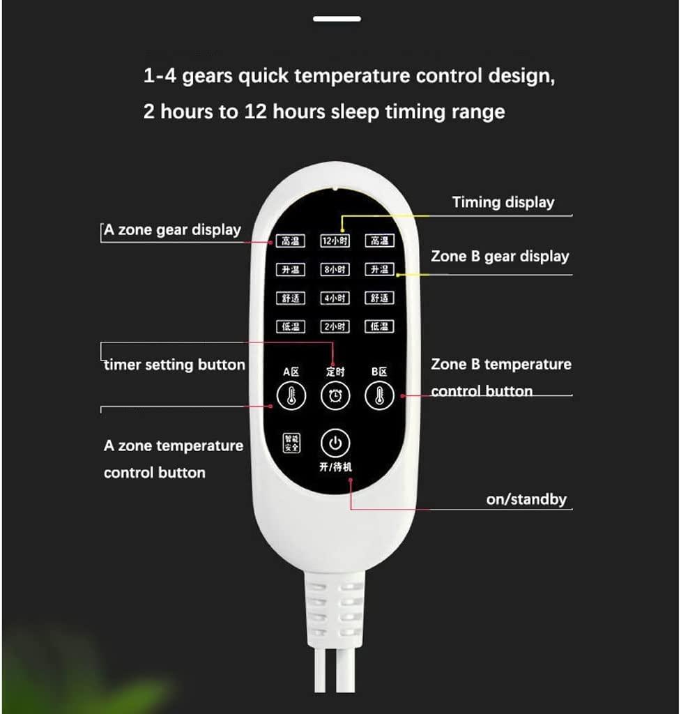 OLOTU Electric Heated Blanket Electric Blanket Queen Size Dual Control Heated Blanket Safety Shutoff & 4 Heating Levels Fast Heating Electric Throw for Home Heated Throw