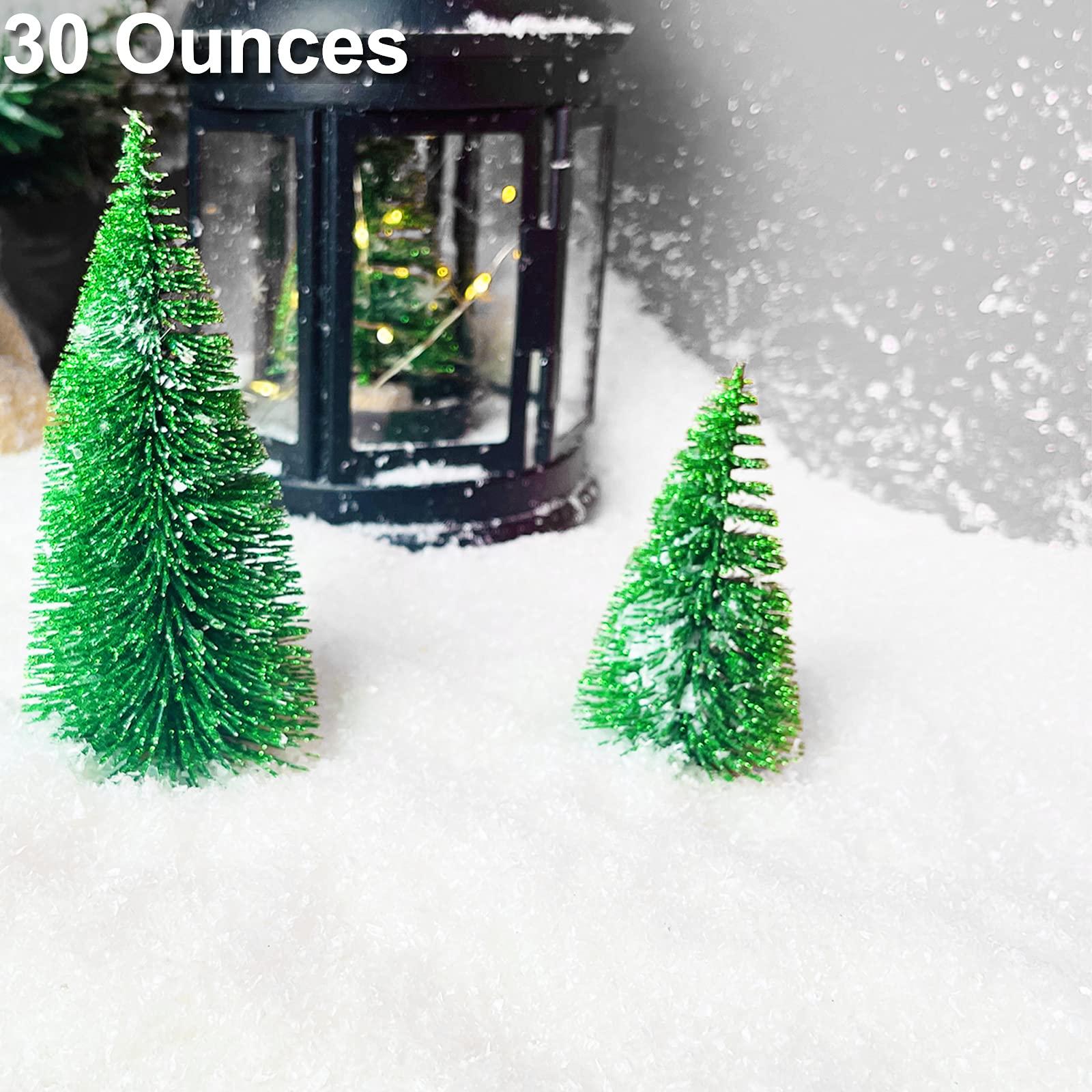TURNMEON TURNMEON 30 Ounces Fake Artificial Snow Powder Christmas Tree Decorations, Sparkling Dry Plastic Faux Snowflakes for Christmas Decorations Home, Village Displays, Holiday Winter Crafts,Slime Supplies