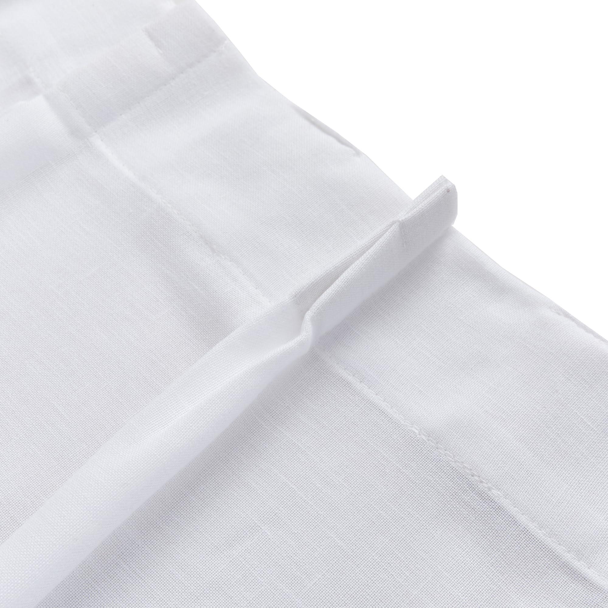 SHINELAND SHINELAND 102 Inch Long White Curtains Drapes for Living Room,Pinch Pleated Linen Sheer Extra Long Ceiling Curtains,102 in Length