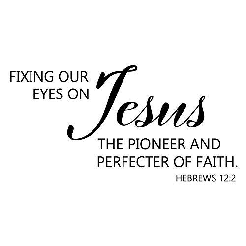 Christian Wall Murals Faith Bible Scripture Wall Decal - Removable Wall Decal Home Decor Bible Verse for Bedroom and Living Room The Perfecter of Our Faith Hebrews 12:2, q22