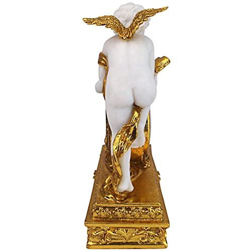 Design Toscano Design Toscano Chateau Carbonne Cherub Mantel Clock Statue, 10 Inch, Polyresin, Gold and Ivory