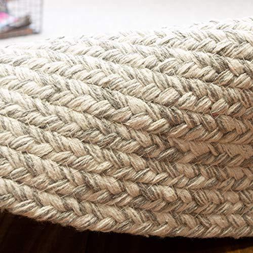 Super Area Rugs Super Area Rugs Farmhouse Braided Rug Cotton Kitchen Reversible Carpet, Gray & White, 6' Round