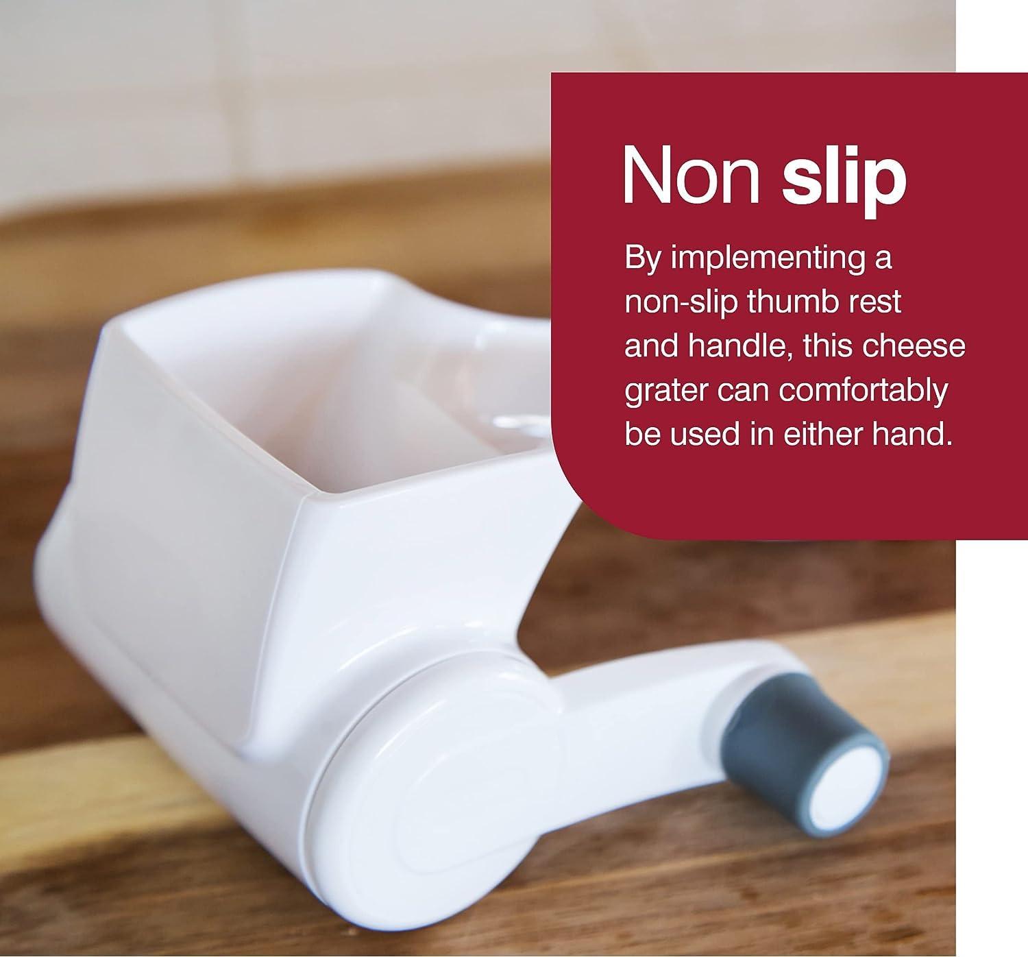 Zyliss Zyliss Restaurant Cheese Grater - Gifts for Cooks - Culinary Chef Gift - Handheld Rotary Cheese Grater - Cheese, Vegetable, Nut Grater for Right- & Left-Handed Cooks - NSF Restaurant Certified - White