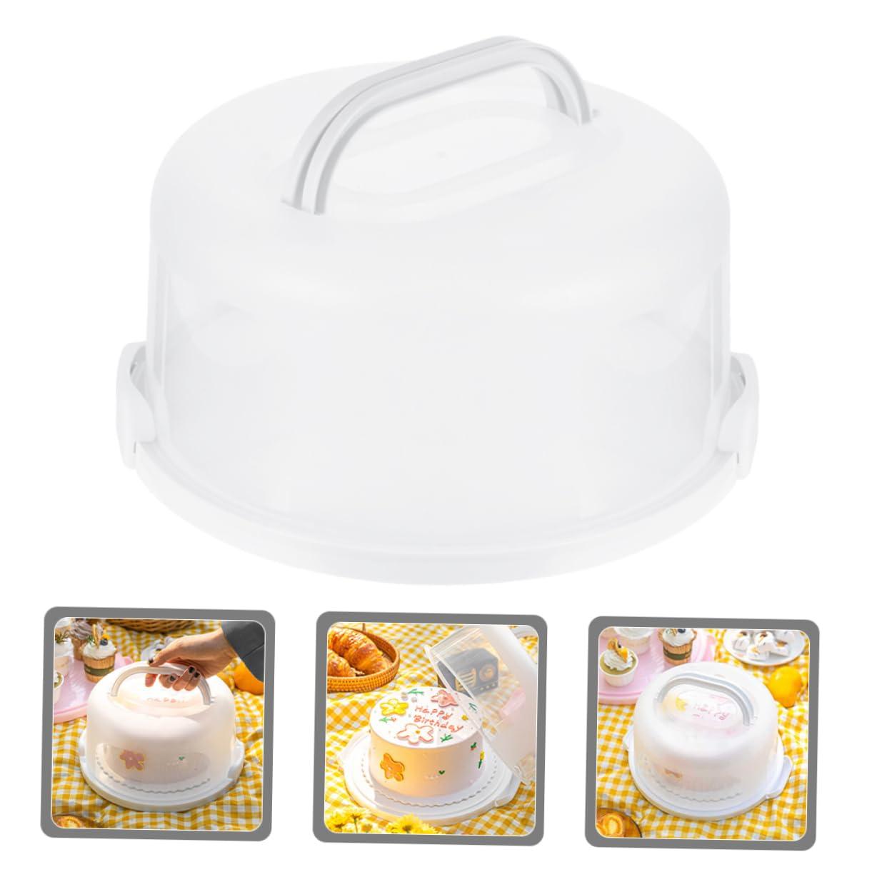 KITANDOVE KITANDOVE Handheld Cake Carrier Box 10 inch Birthday Cake Storage Box Reusable Cake Box