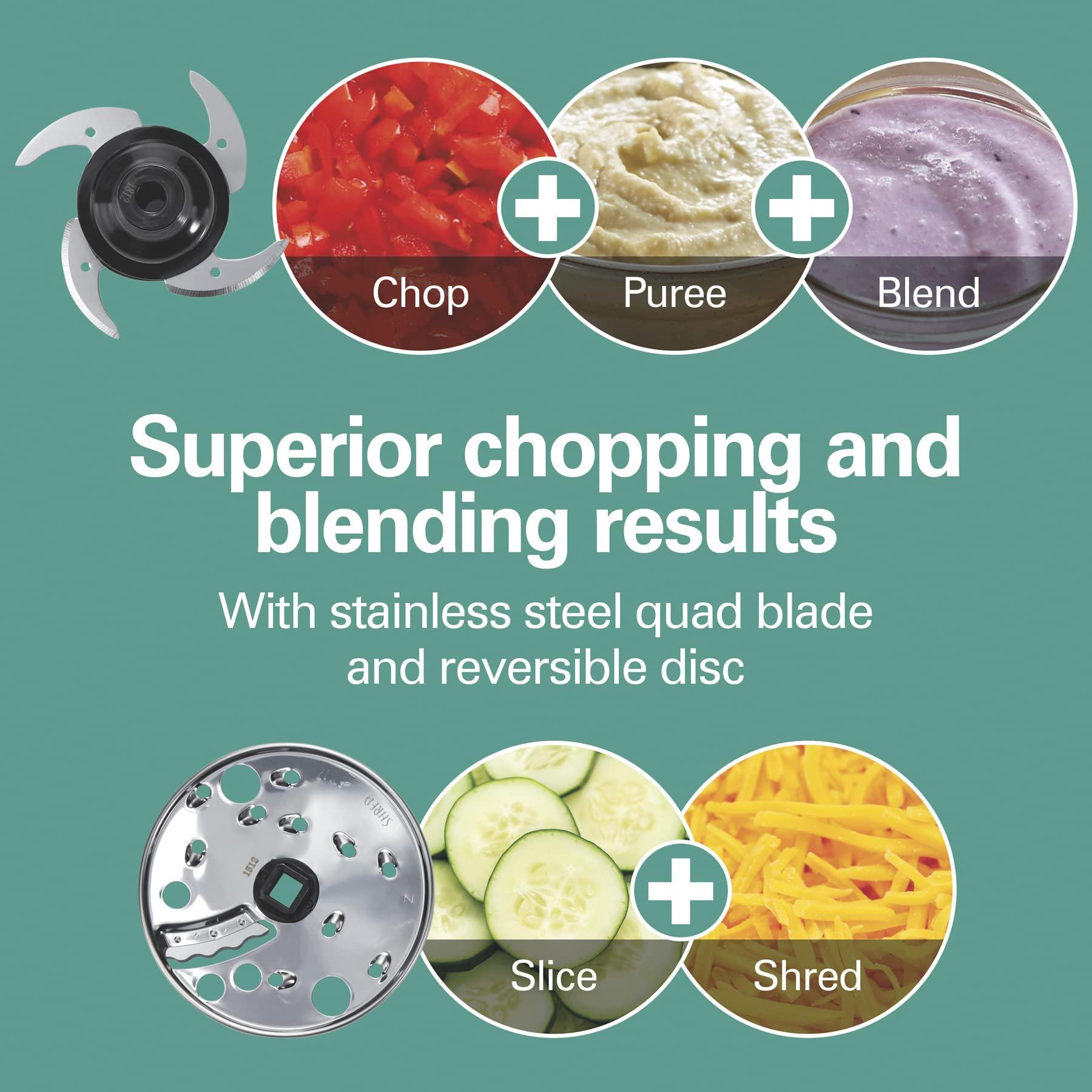 Hamilton Beach Hamilton Beach Stack & Snap 4-Cup Mini Food Processor & Vegetable Chopper, 250 Watts, for Slicing, Shredding, and Puree, Black (70510)