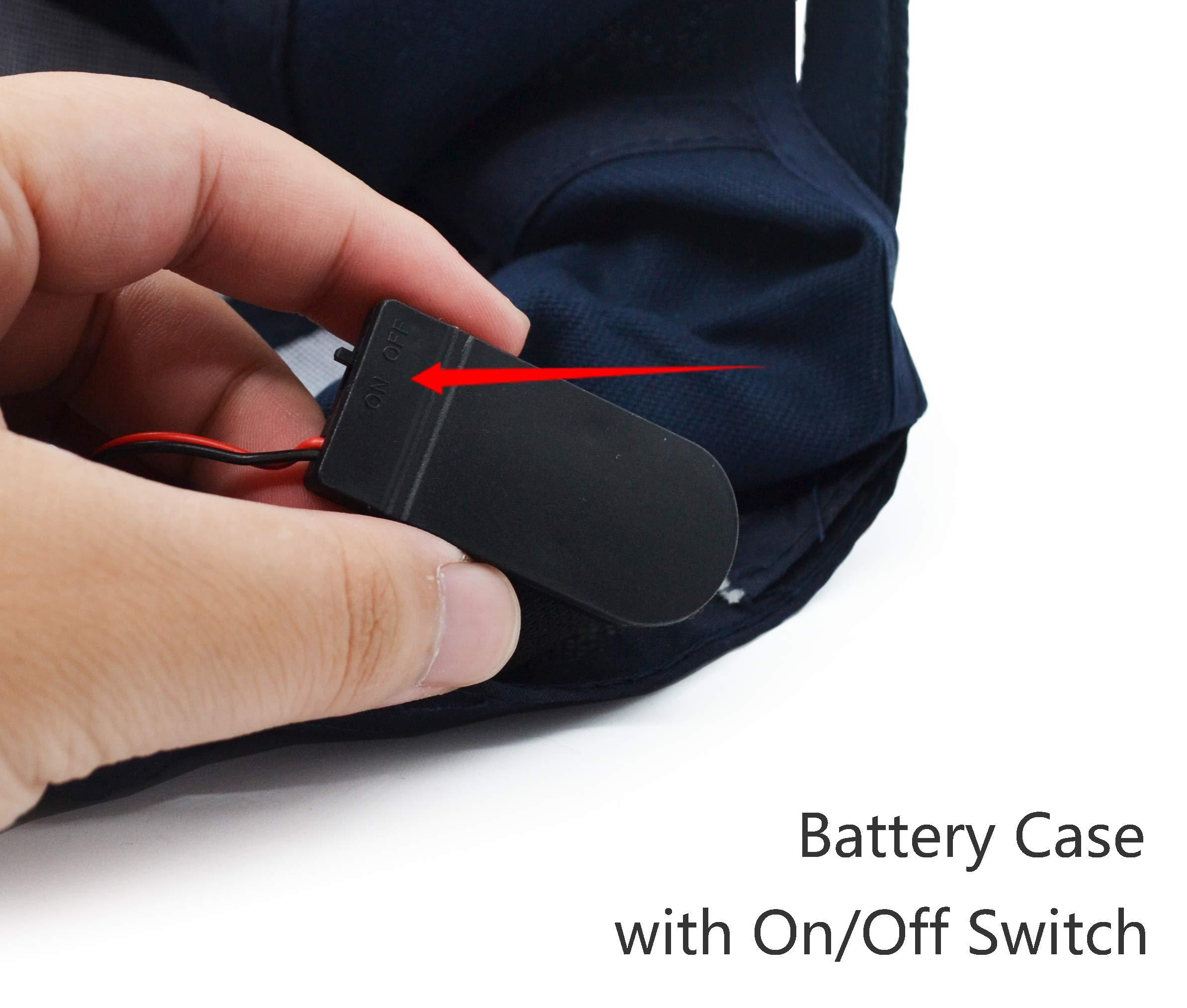 UltraKey Hands Free LED Baseball Cap Hat for Outdoor Jogging Hip Hop Party Holiday Blue