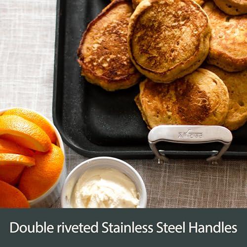 All-Clad All-Clad HA1 Hard Anodized Nonstick Griddle 13x20 Inch Oven Broiler Safe 500F Pots and Pans, Cookware Black