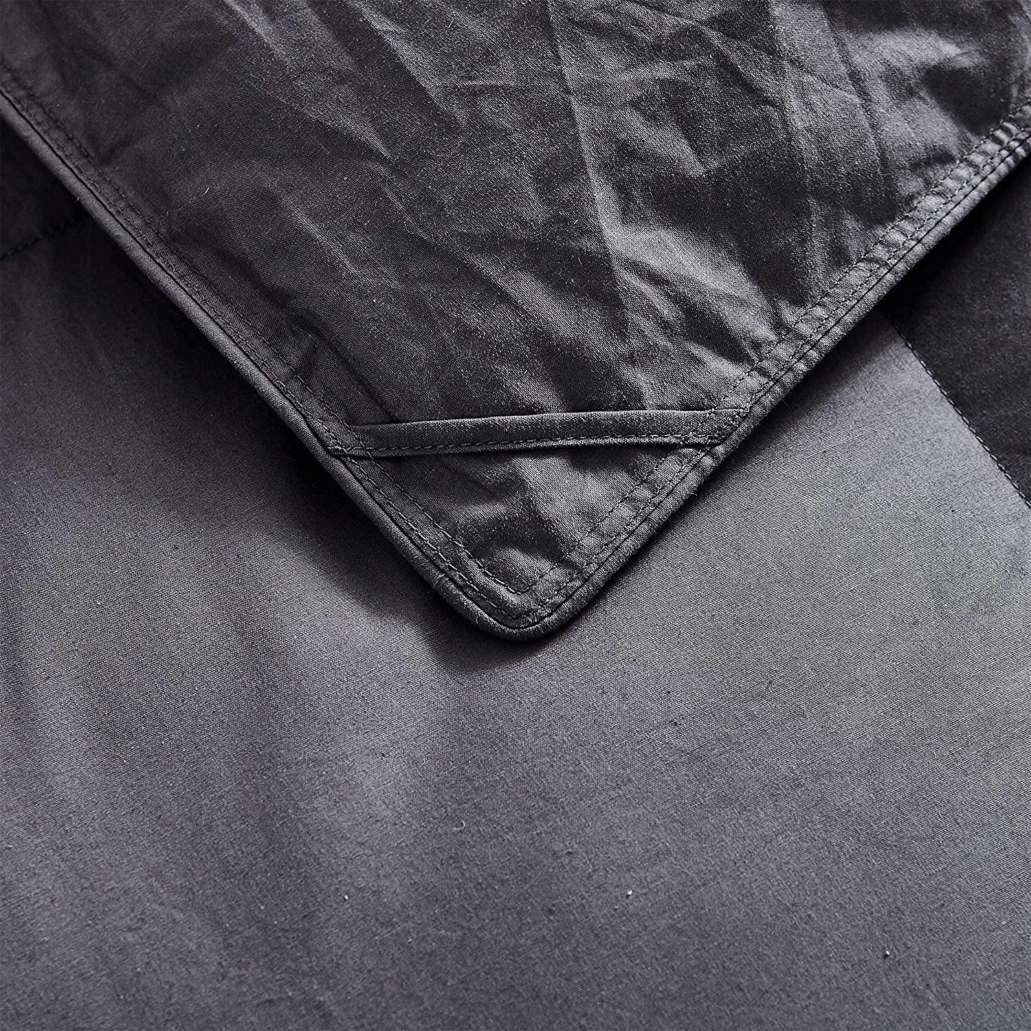 Egyptian Cotton Factory Store Luxurious Oversized California King 108\" x 98\" Siberian Goose Down Comforter, Classic Gray, Premium Baffle Box, 1200 Thread Count 100% Egyptian Cotton Cover, 750+ Fill Power (California King)