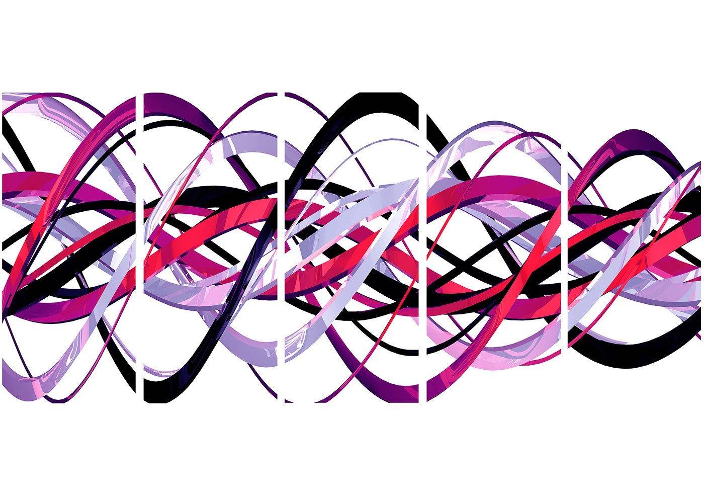 Designart Designart Pink and Purple Helix Metal Wall Art - MT3044 - 60x28 - 5 Panels