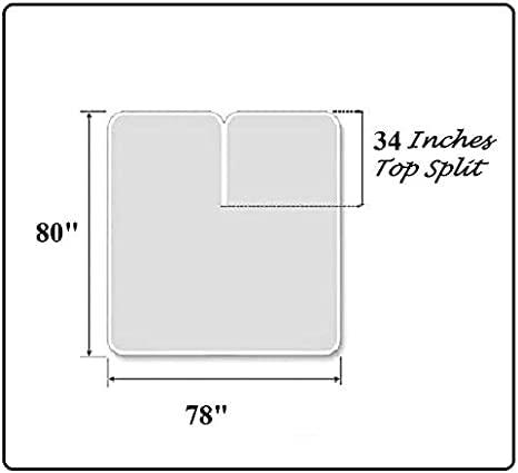 NON Sticky cotton Split Top King Fitted Sheet Only for Adjustable Bed, Partial Split King Sheets for Adjustable Bed, Top Split King Fitted Sheet Fit Upto 16\" Deep Mattress - King 34\" Top Split, Dark Grey