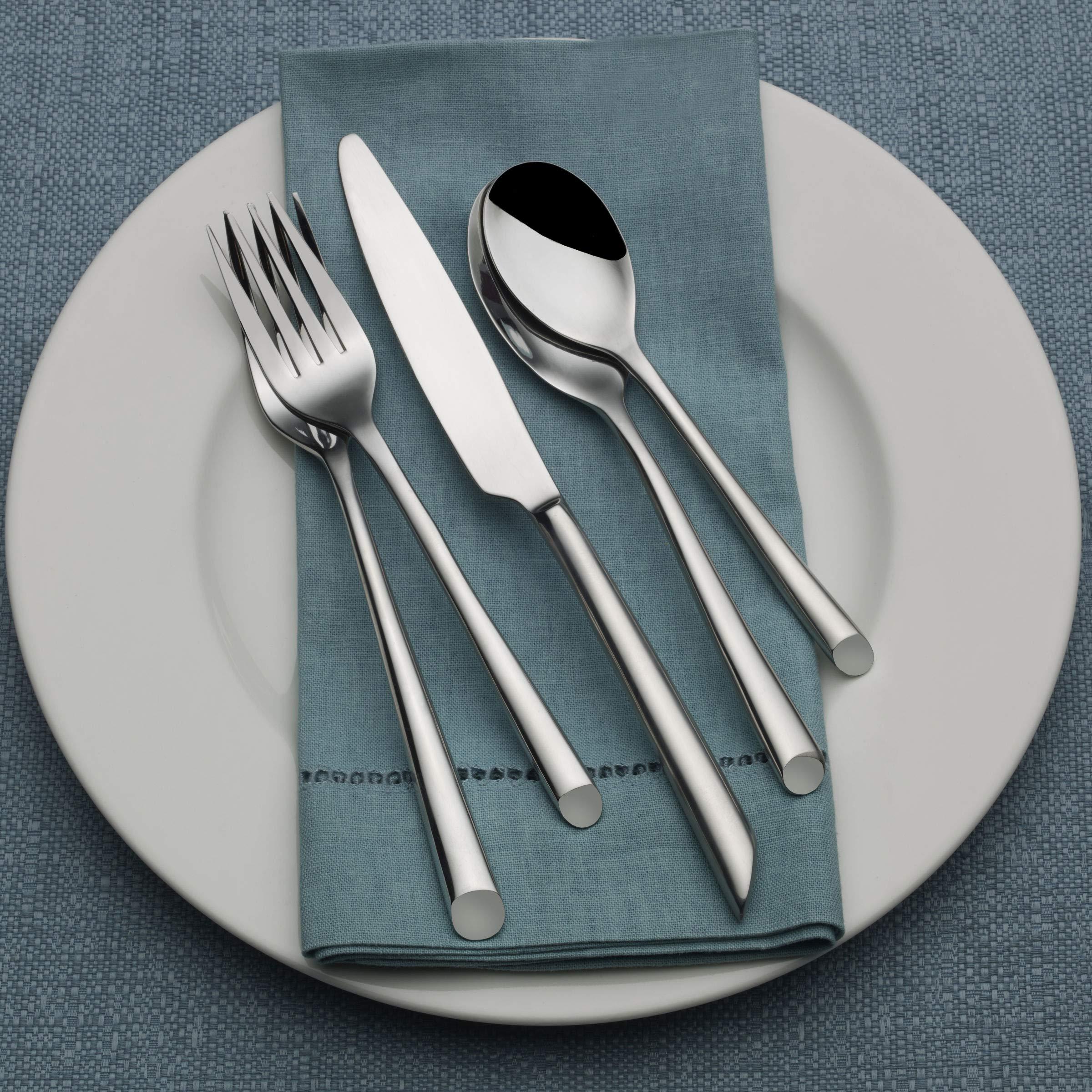 Towle Towle Living Wave Flatware Service for 4, 20 Piece Set, 18/0 Stainless Steel, Silverware Set