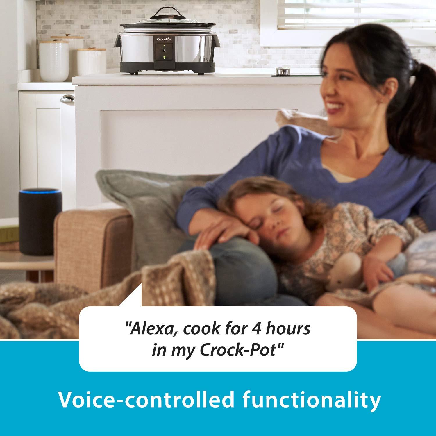 Crock-Pot Crock-Pot 6 Quart Programmable Slow Cooker and Food Warmer Works with Alexa, Stainless Steel (2139005)