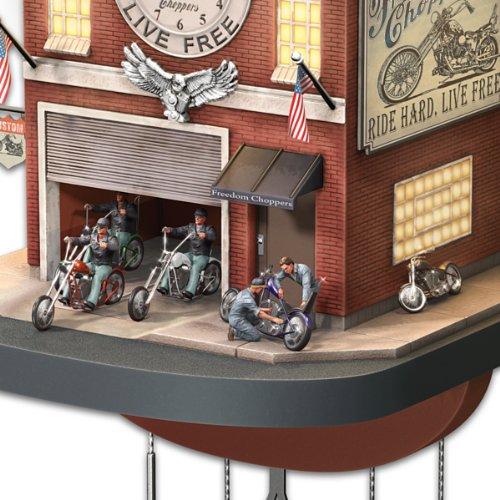 The Bradford Exchange The Bradford Exchange Cuckoo Clock: Freedom Choppers Motorcycle Garage Cuckoo Clock