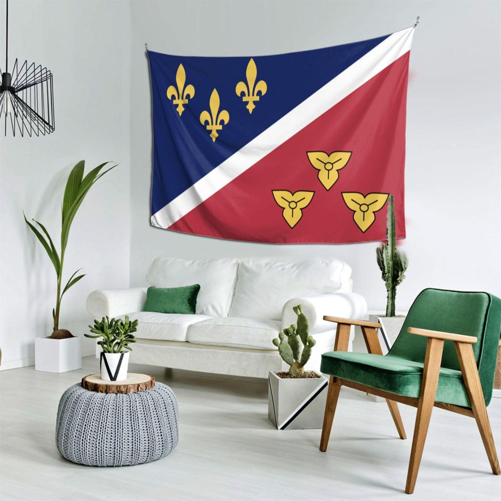 LIFANGMI LIFANGMI Flag Of Metairie, Louisiana Tapestry Wall Hanging 60x40 Inch Bedroom Living Room Dormitory Home Decoration Wall Tapestry