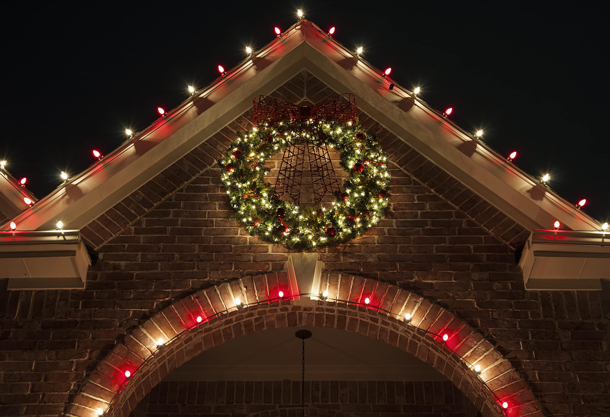 MIK Solutions MIK Solutions C9 LED Bulb (Pack of 25) LED RED Replacement Christmas Light Bulbs Faceted Retrofit Candle Shape Commercial Grade E17 Socket Roof Lights Bulbs