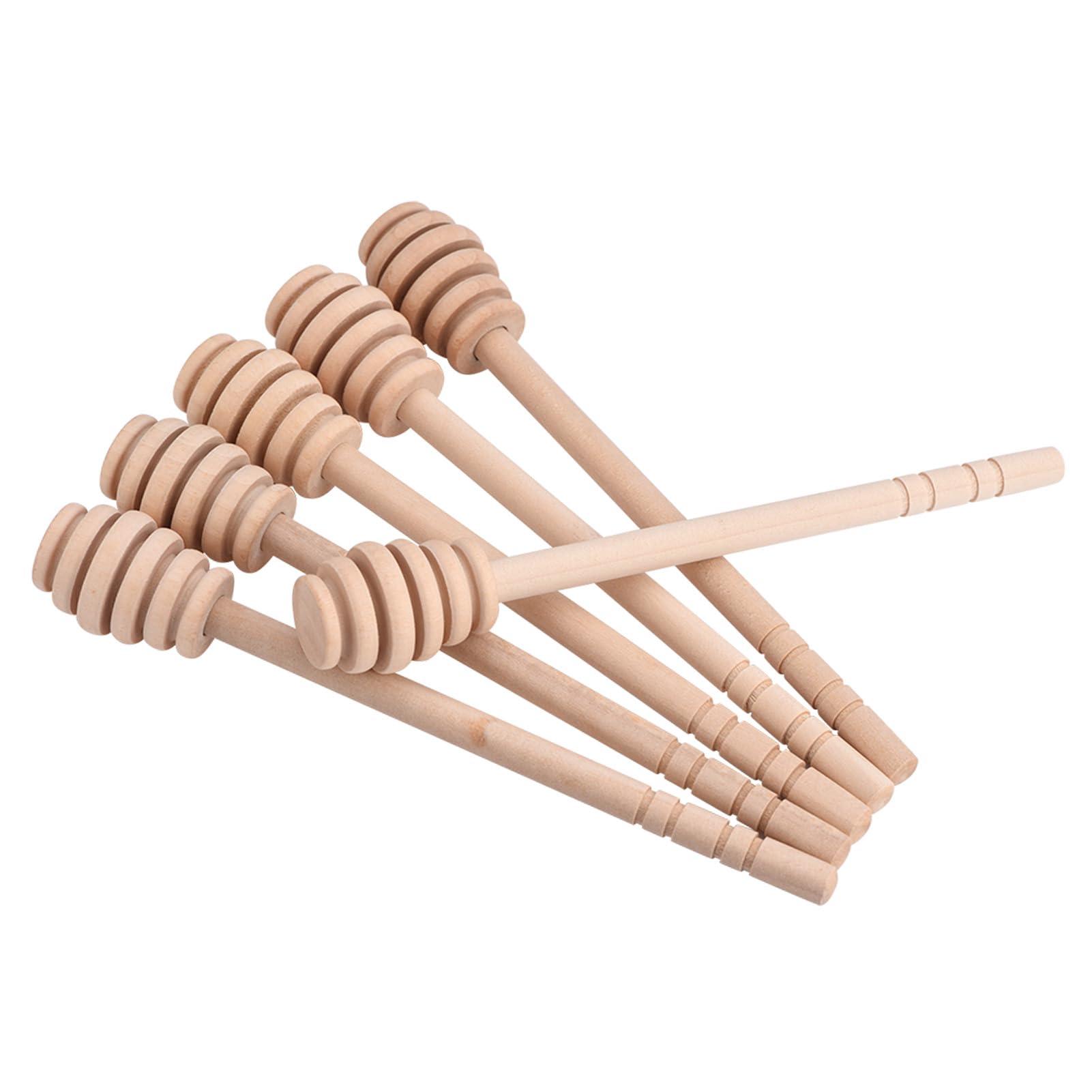 flexman FLEXMAN 50Pcs Honey Dipper Sticks, Wooden Honey Mixing Stirrer, Honey Stirrer Stick for Honey, Syrup, Molasses or Viscous Liquid, Wedding Party Gift (Take Honey King Slotting 16CM)