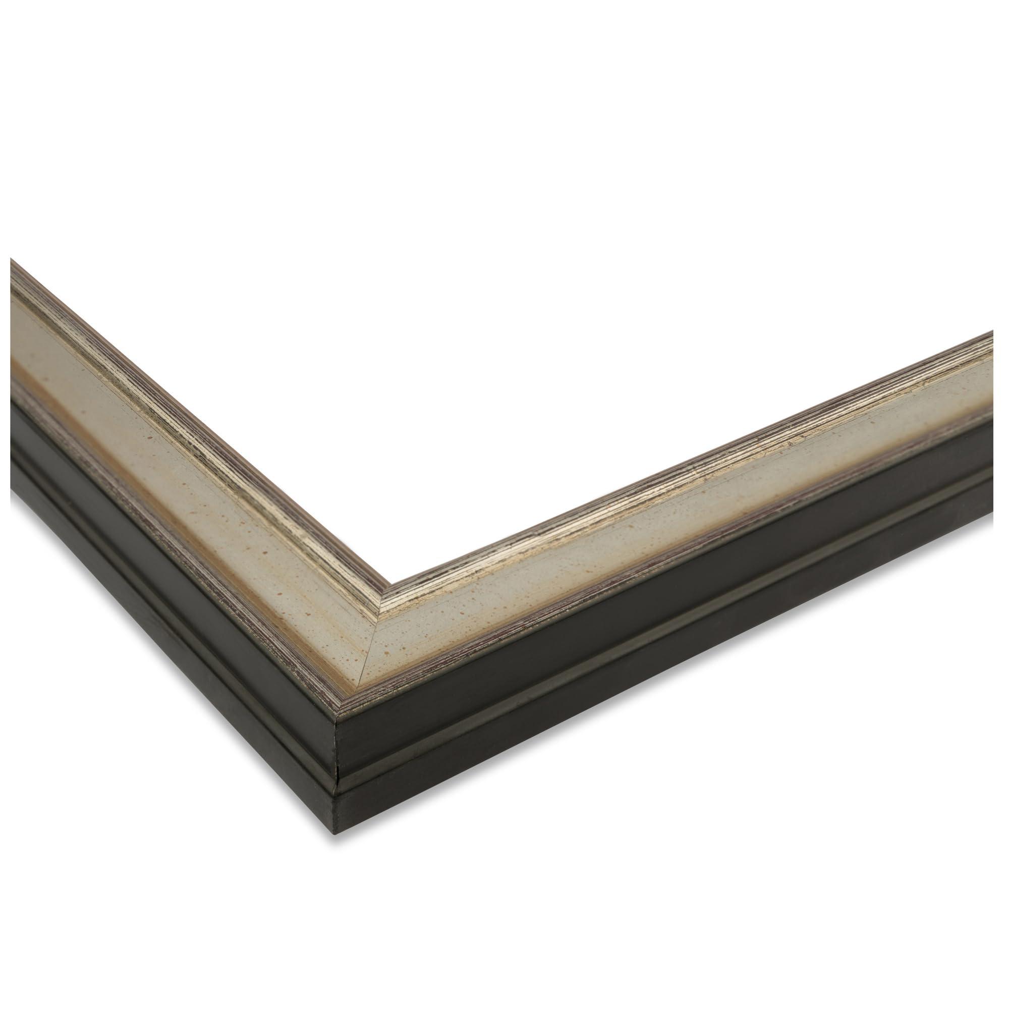 ArtToFrames ArtToFrames 10x15 CM / 3.94x5.91 INCH Silver Picture Frame, This 1.38 Inch Custom Wood Poster Frame is Antique Silver Panel - Comes with Regular Glass and Corrugated Backing (CMWOMD8981-10x15)