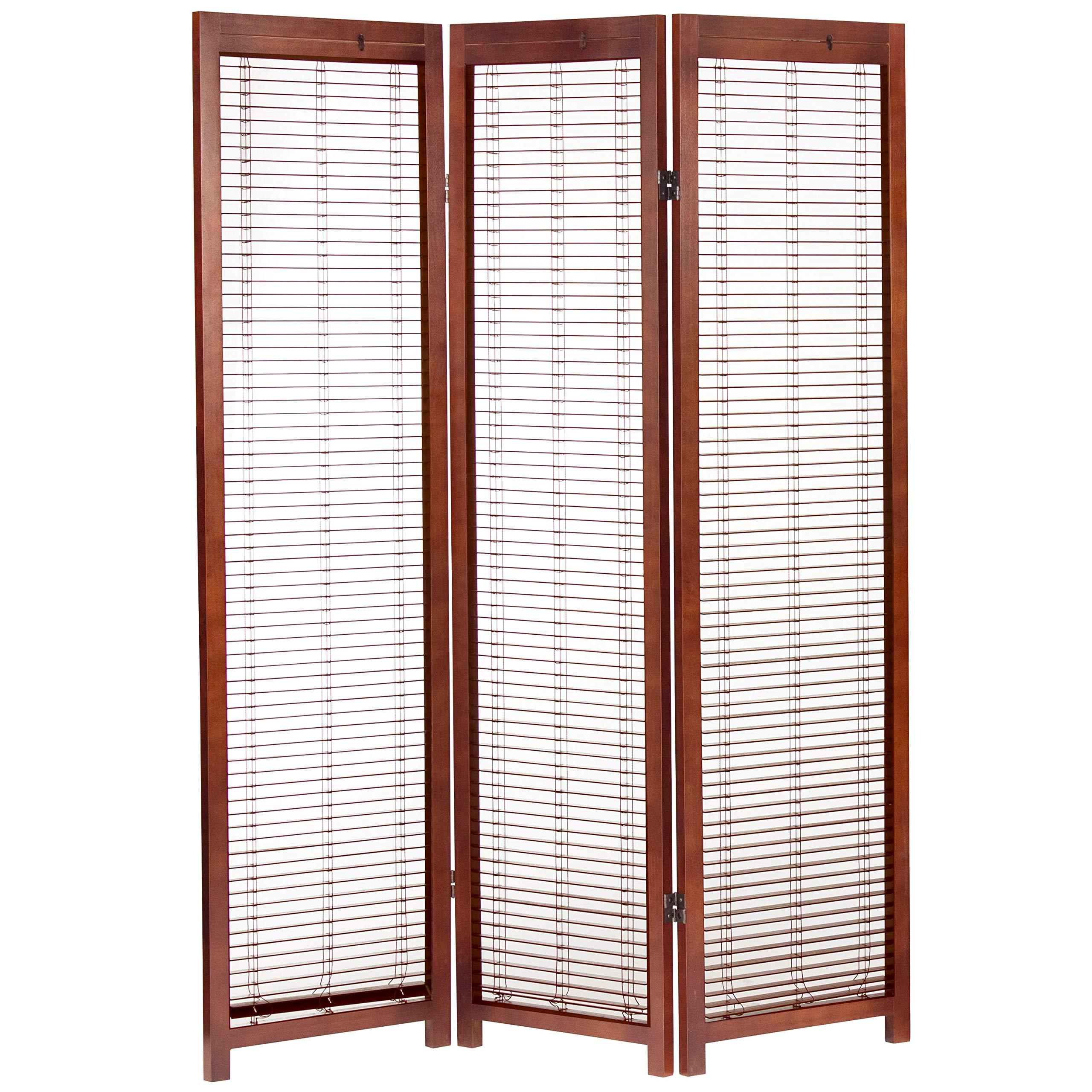 Red Lantern Red Lantern 6 ft. Tall Adjustable Shutter Room Divider Walnut 3 Panel