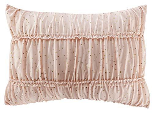 Madison Parker Mytex Celestial Princess Pretty 5-Piece Comforter set with gold metallic foil, Smocked texture, Girls, Teen bedding, Stars and Moons, Two Twinkling Decorative Pillows, Shabby Chic, Blush Pink, Full