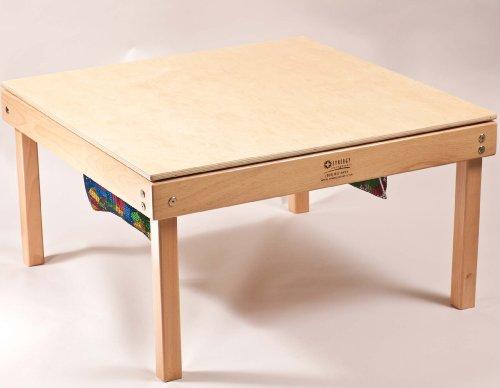 Fun Builder Fun Builder Wood Table-Compatible with Lego Brand Blocks w/Storage Net-ONLY 5-Minute Table Assembly/NO Tools or Hardware Needed(Patent Pending) 27\"x27\" 100% American Made Quality- Ages 5 & UP
