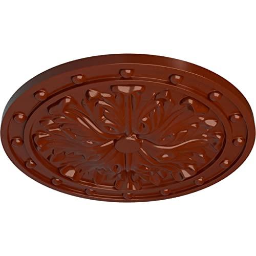 Ekena Millwork Ekena Millwork CM20FOFIF Foster Acanthus Leaf Ceiling Medallion, 20 1/2\"OD x 1 1/2\"P (Fits Canopies up to 2 1/4\"), Hand-Painted FireBrick