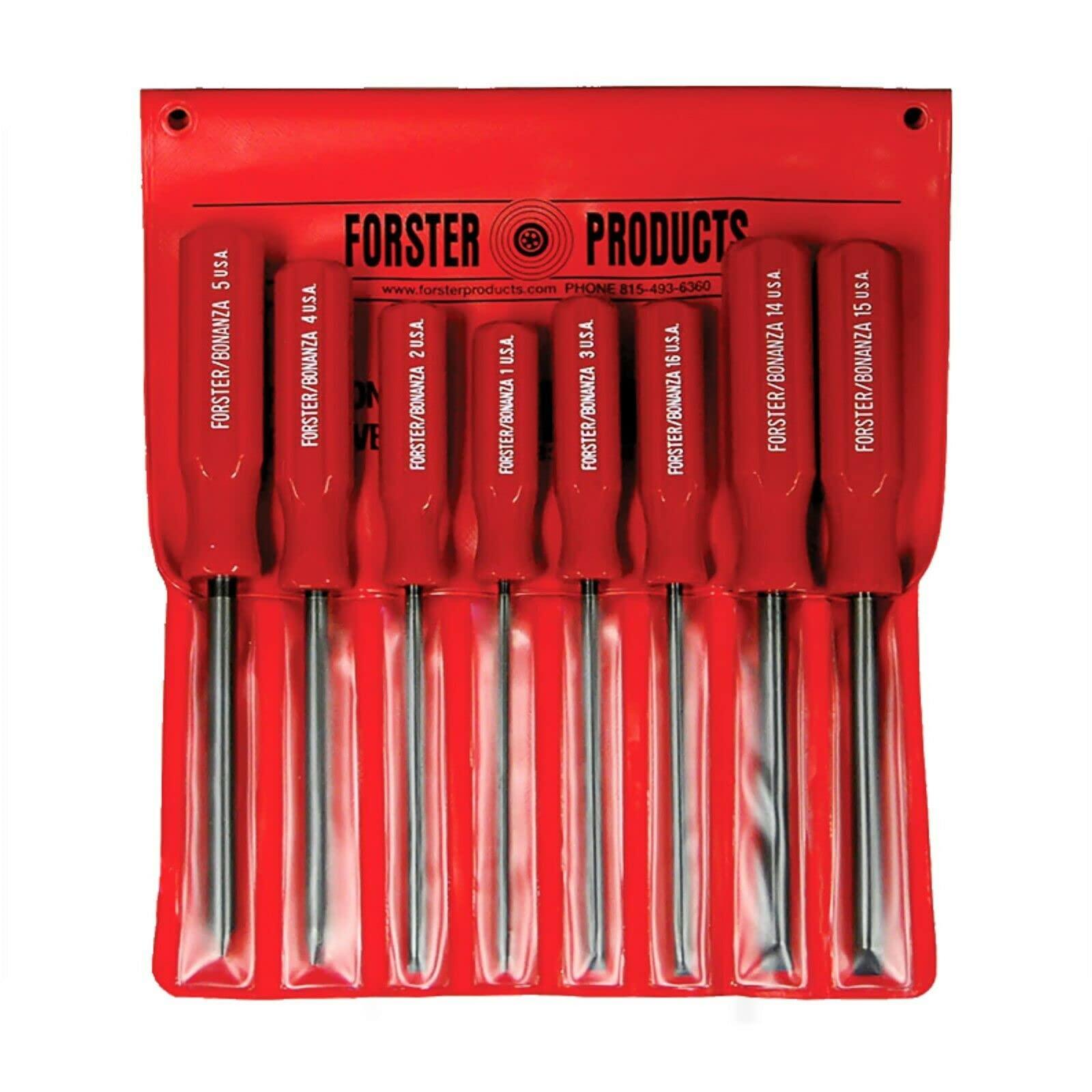 Forster Products Forster Products 8-Piece Gunsmith Screwdriver Set, Hollow Ground Tips with Square Faces, Single Piece Construction, with a Durable Storage Pouch