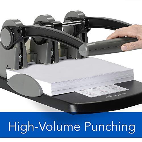 Swingline Swingline 3 Hole Punch, Hole Puncher, Extra High Capacity, 300 Sheet Punch Capacity, Fixed Centers, Black (74194)