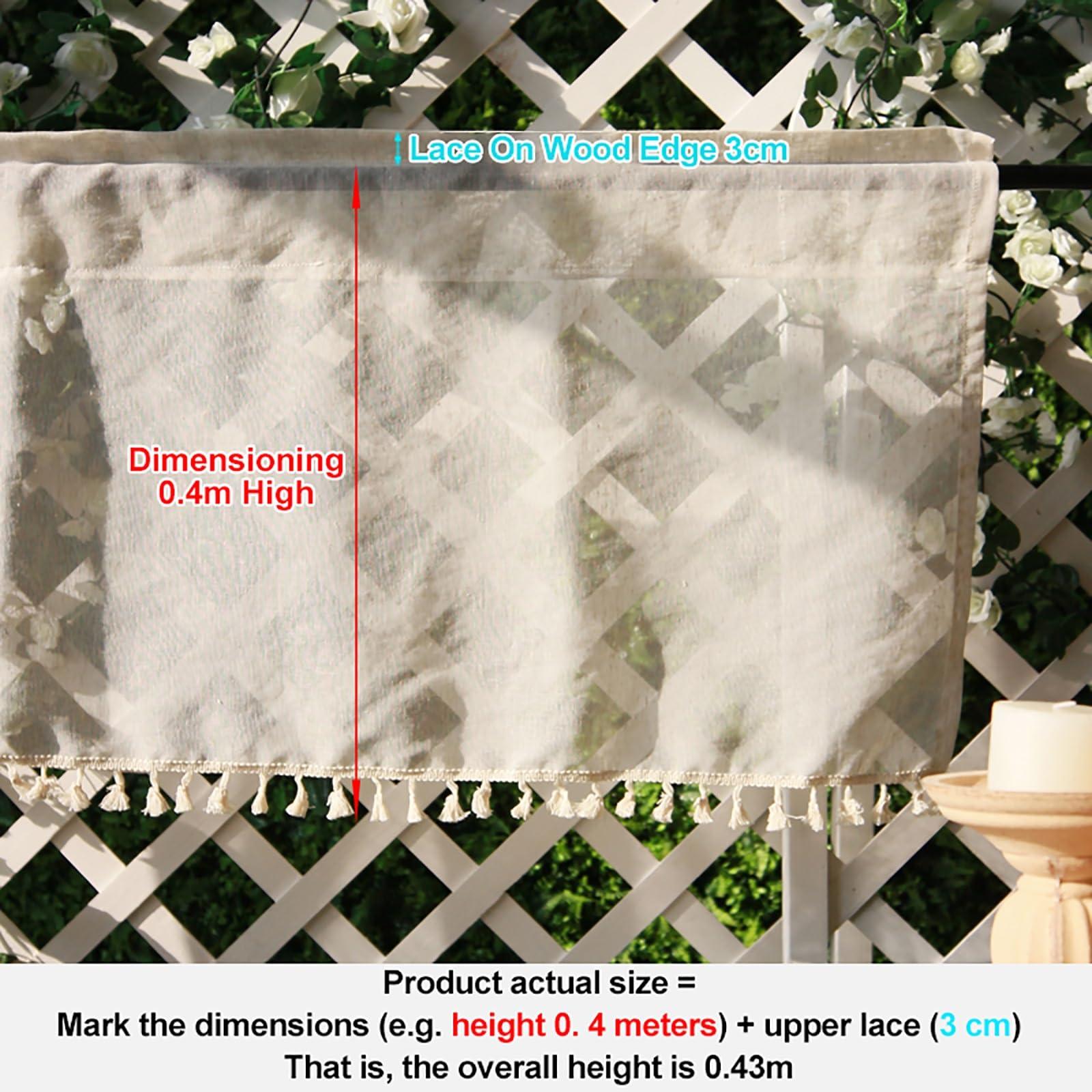 BAYTEWJX Bathroom Window Treatment for Cafe Kitchen Curtains Rustic Farmhouse Short Black Out Curtain for Small Window Bathroom Window Curtains Short Small Cafe Curtains for Living & Dining Room. ( Color : Sty