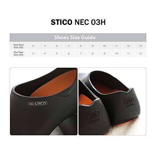 Stico Stico Men\'s Slip Resistant Chef Clogs, Professional Non-Slip Work Shoes with Air Vents for Restaurant Hospital Nursing Garden [Black/US Men 5]