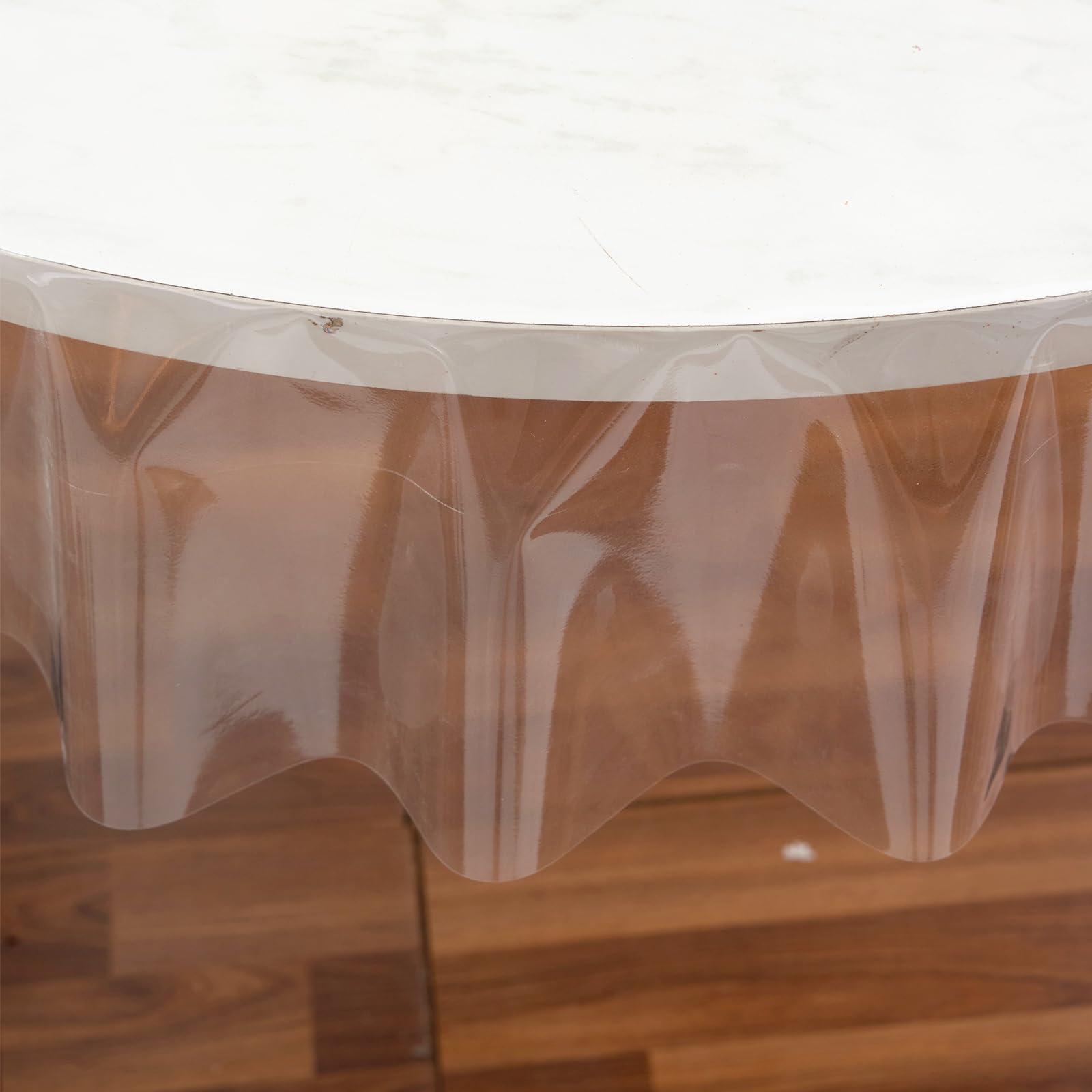 Rawgoodz Rawgoodz Clear Plastic Tablecloth Protector Round 60inch Diameter Waterproof Oilproof Stain Resistant Wipeable Table Cover for Dining Tables