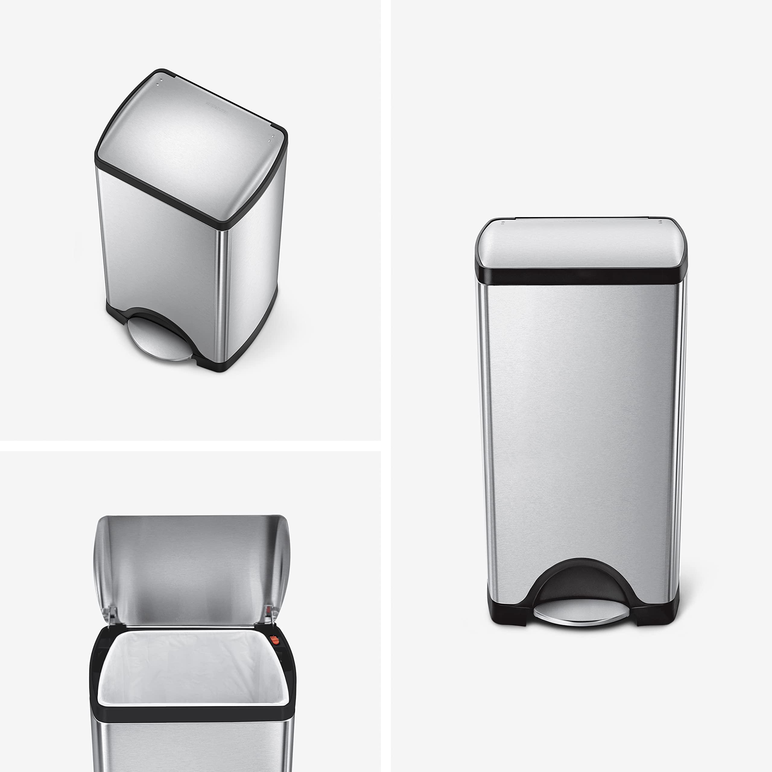 simplehuman simplehuman 30 Liter / 7.9 Gallon Rectangular Step Trash Can, Brushed Stainless Steel
