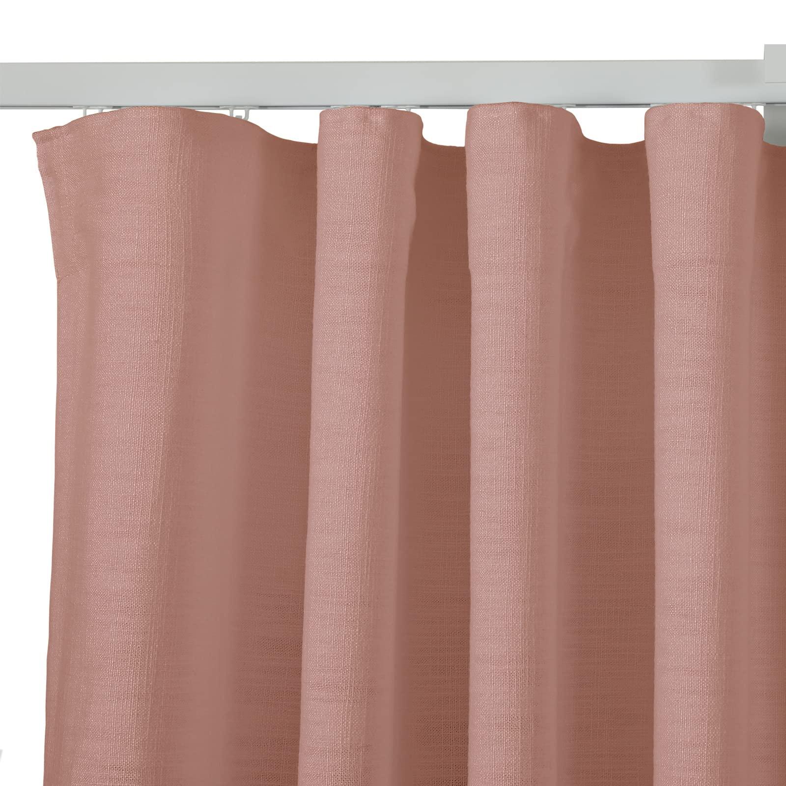 ChadMade ChadMade Ripple Fold Drapery Cotton Polyester Sun Blocking Curtain 84 Inch Length Sleek Heavyweight Unlined Drape for Living Room Bedroom, Coral 72Wx84L, Cary Collection (1 Panel)