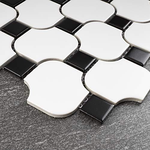 Tile Generation BT-PM18 Spiral Pattern Pinwheel Black and White Porcelain Mosaic Tile Matt Finish 10-1/4 in. x 10-1/4 in. x 6mm (Thickness) 1 Sheet=0.73sqt Heavy Duty for Floor and Wall (1 Box (11 Sheets))