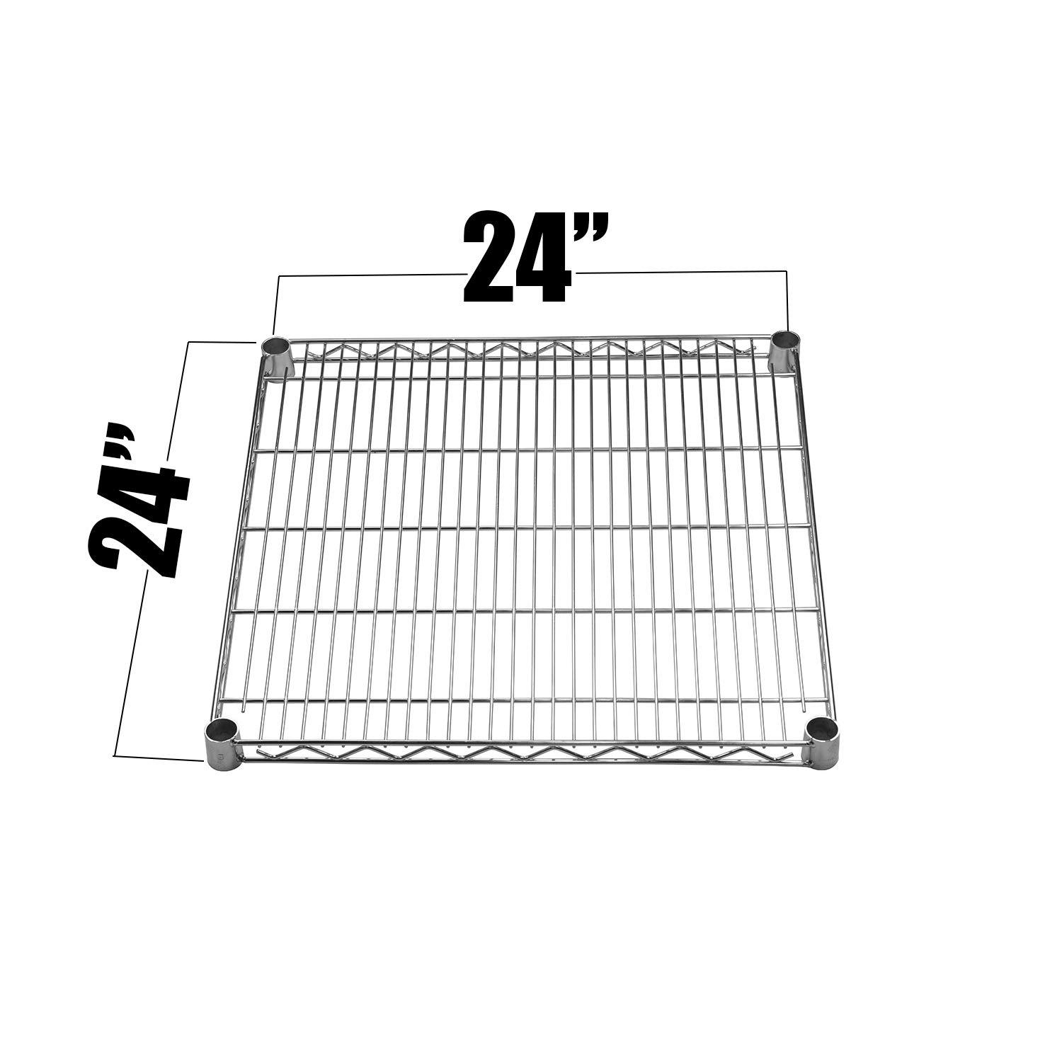 Regal Altair Stainless Steel Wire Shelf |Pack of 2 Shelves| | for Storage in Wet or Dry Environments | No Rust | Ideal for Stores, Restaurants, Businesses and Homes (Stainless Steel Wire Shelves, 24''W x 24''L)