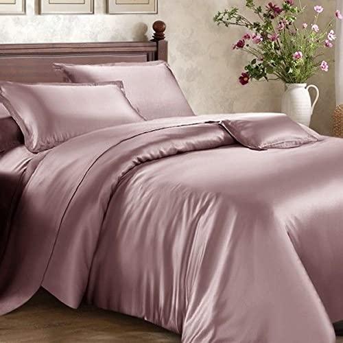 Roch Linen Roch Linen Silk Satin Box Stitched Comforter 300 GSM Down Alternative Comforter for Hotel Home Living Room Ultra Soft Fluffy Bedding (Twin/Twin XL, Black)