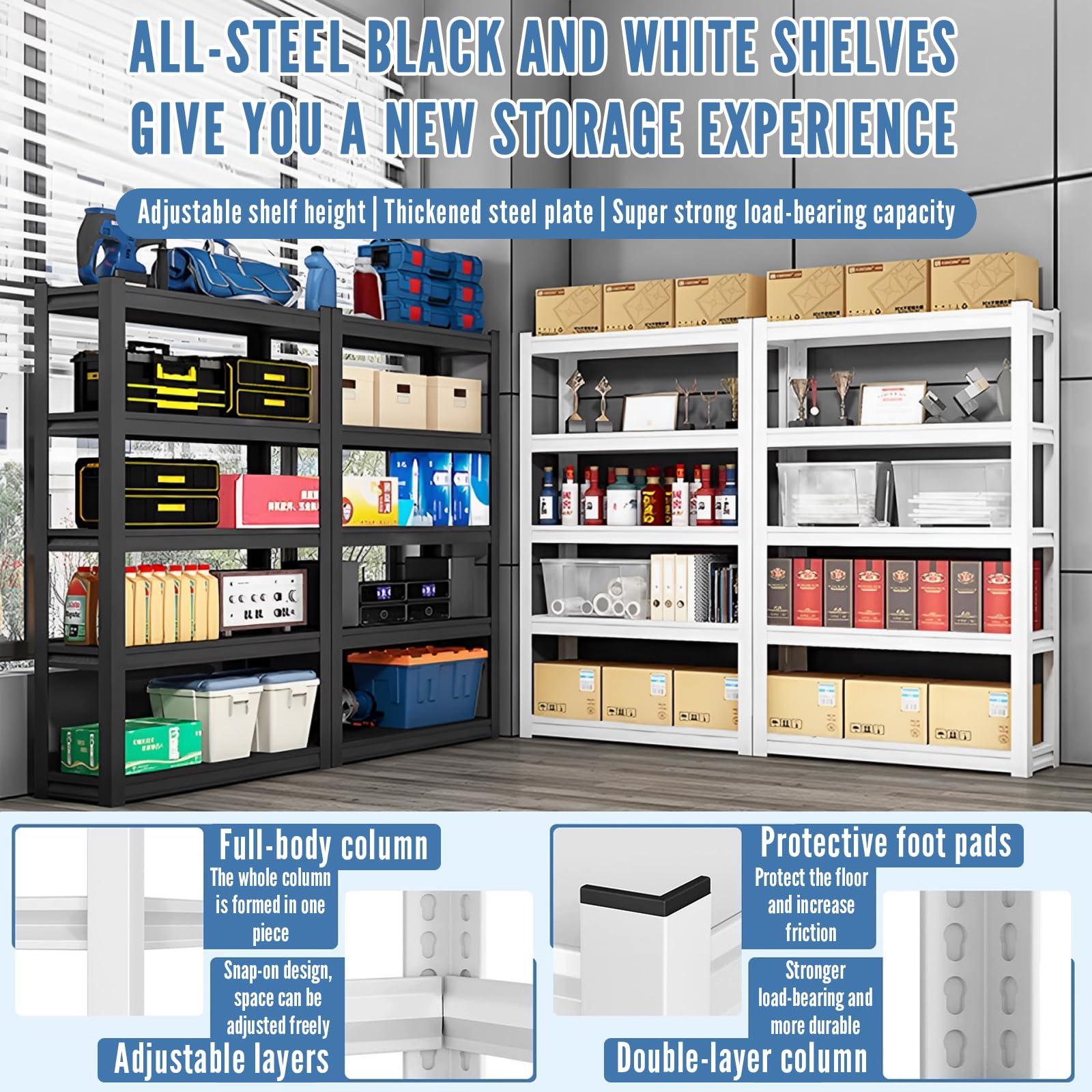 EQWZUPD EQWZUPD Garage Shelving, Garage Storage Shelves, Metal Shelving, Single Layer Can Bear 200kg, Adjustable Layer Height, Heavy Duty Shelving for Home, Garage, Supermarket, Warehouse, Kitchen