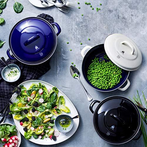 BK BK Indigo Aluminum Heavy-Gauge Carbon Steel, Induction, 3.5QT Nonstick Glaze Dutch Oven, Dishwasher Safe, Black