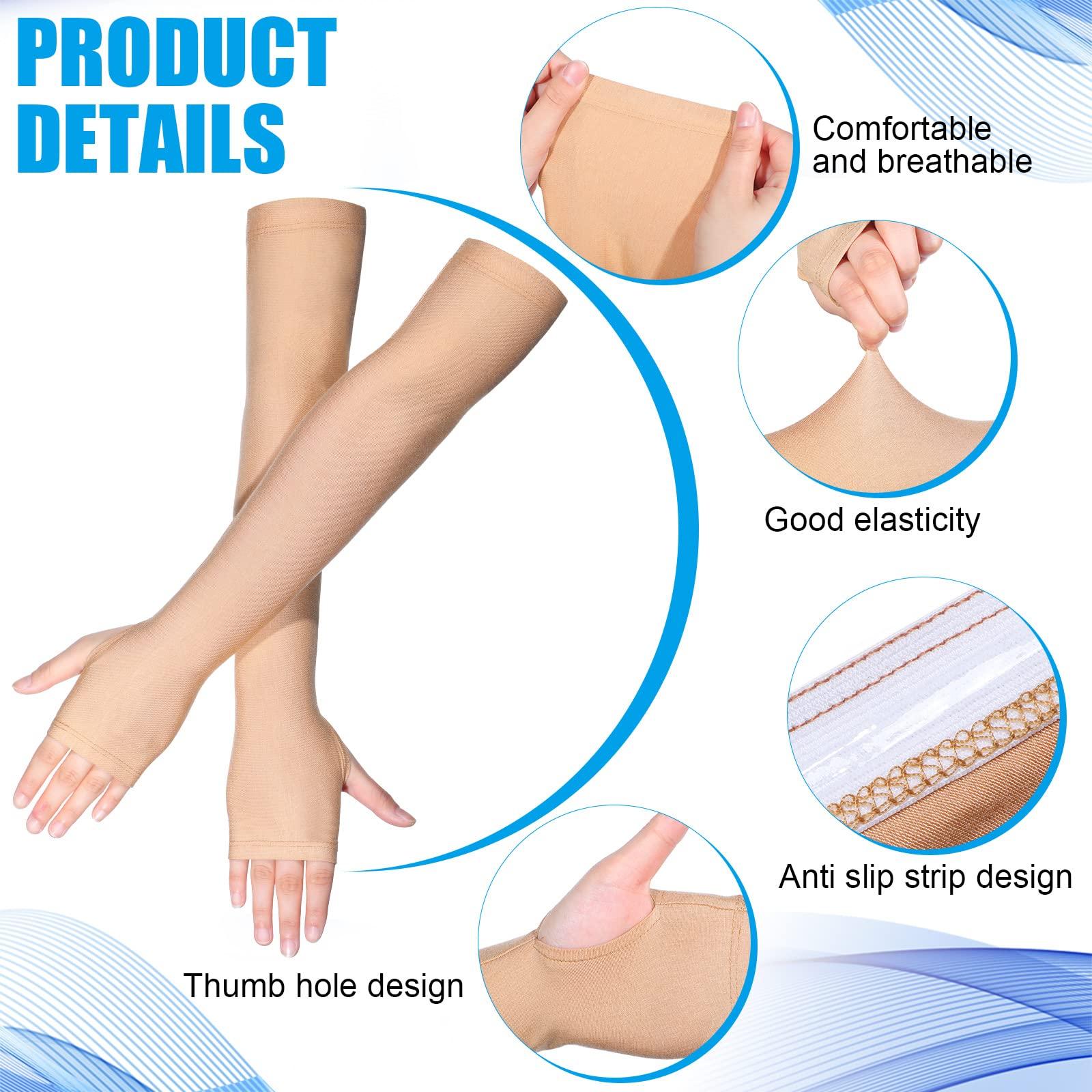 Coume Coume 2 Pairs Elderly Skin Protection Sleeves Arm Protector for Thin Skin Bruising for Men Women(Elegant Style,Medium)