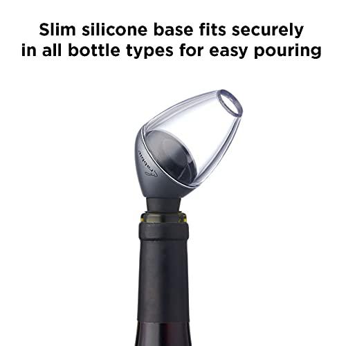 Rabbit Rabbit Wine Aerator and Pourer, 7-Inch, Silver/Black/Clear