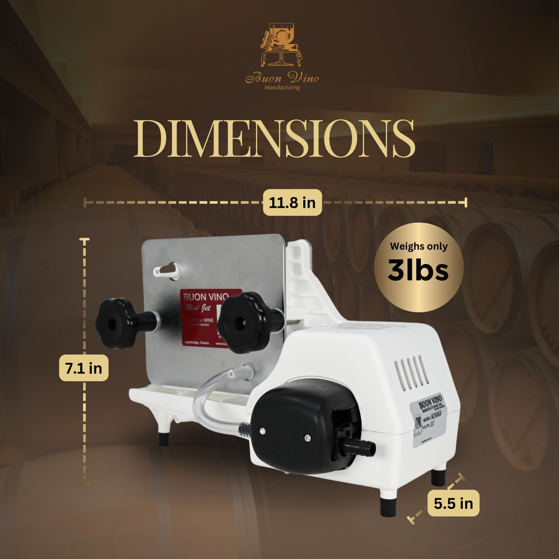 Buon Vino Buon Vino Mini Jet Wine Filter - Easy Bottle Filteration Brewing Kit - Simple Automatic Machine Accessories - Brew System Gadgets - Portable Homebrew Supplies - Electric Filters Bottling Equipment