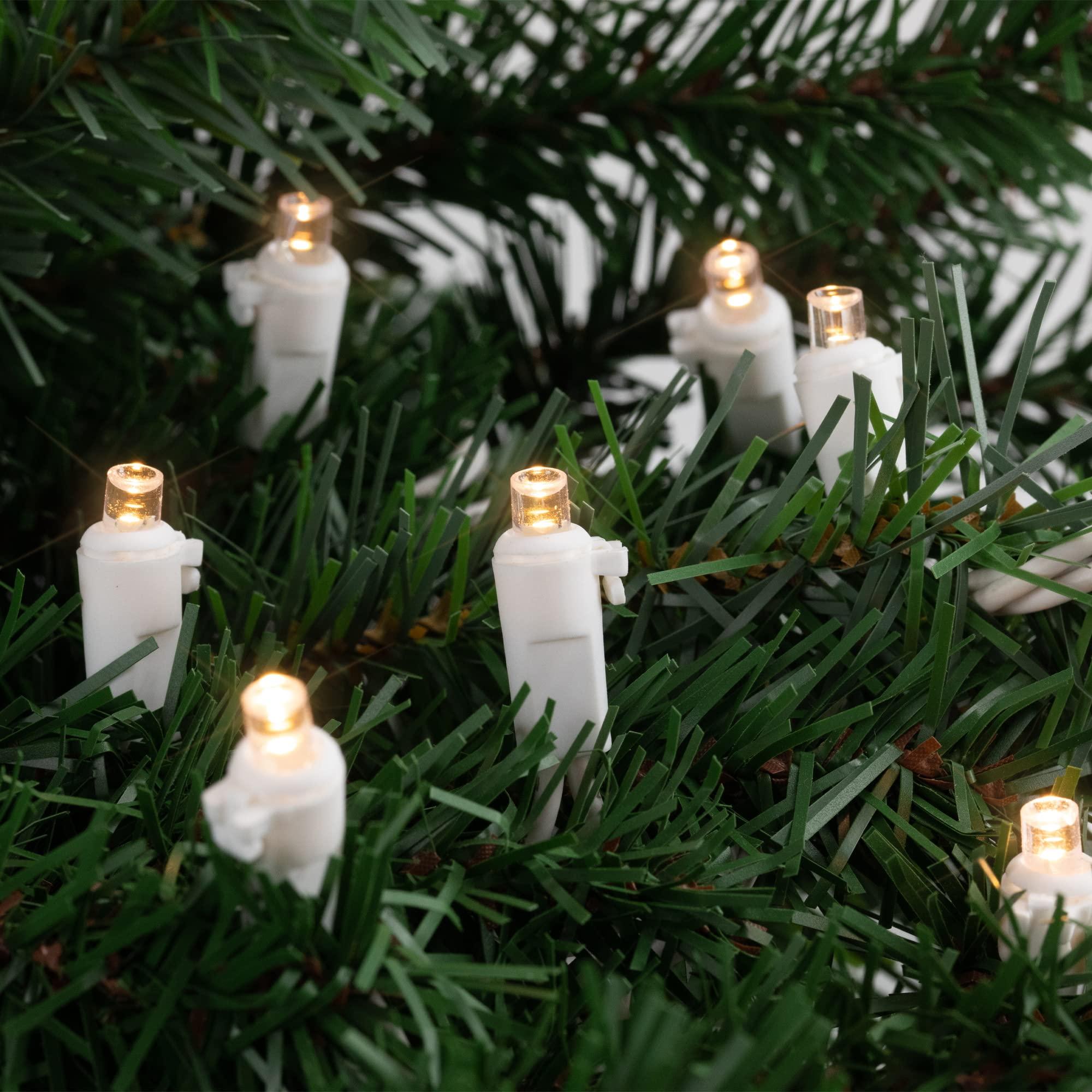 Northlight Northlight 100ct Warm White LED Wide Angle Christmas Lights, 33ft White Wire