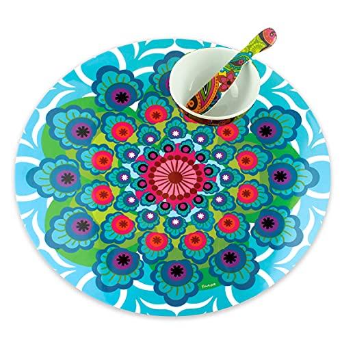 French Bull French Bull Lazy Susan Round Rotating Melamine Kitchen Pantry Cabinet Tableware Organizer-Platter, Turntable, Serving, 15-inch, Raj