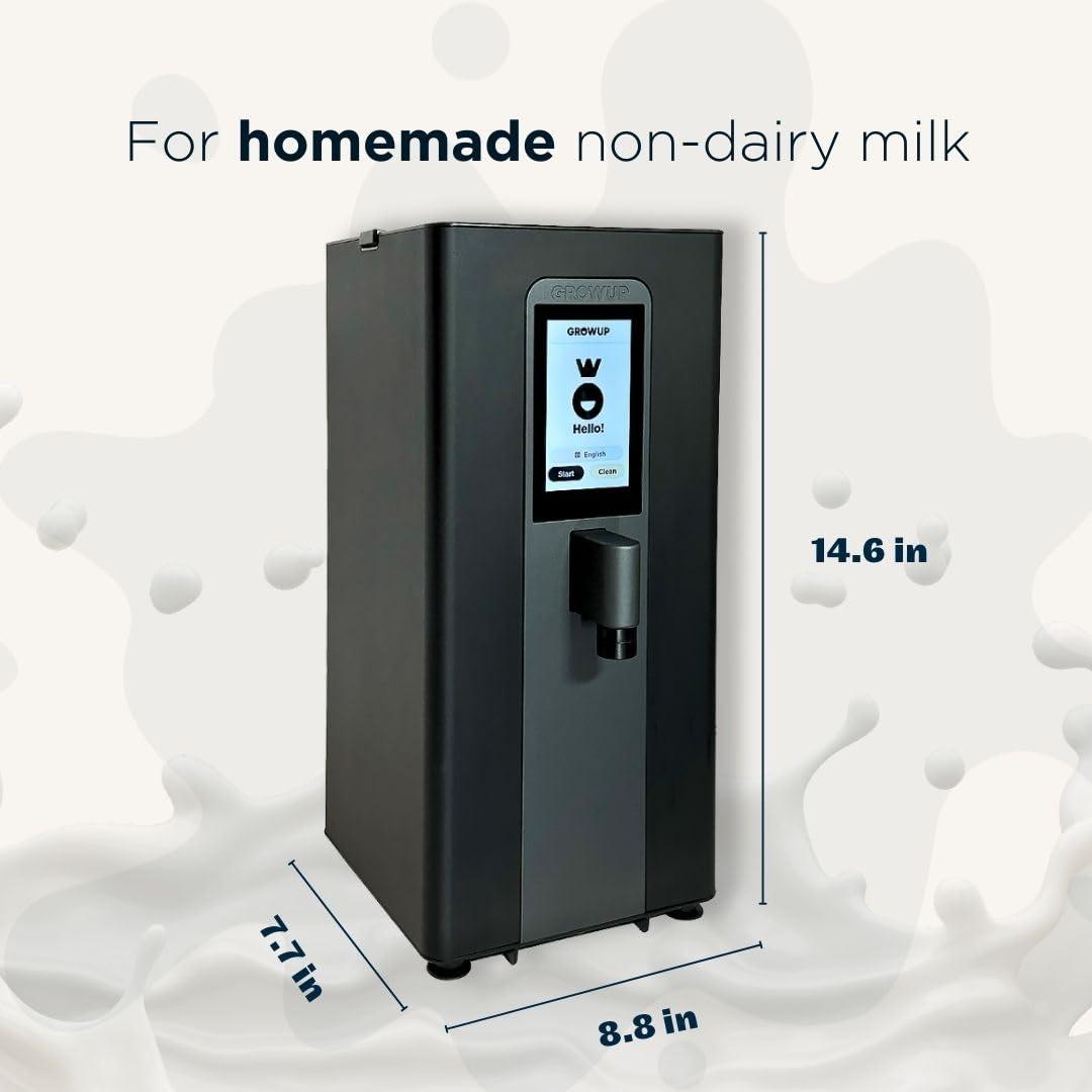 GROWUP GROWUP Nut Milk Maker, 9 Plant-Based Milk Options, Automated filtration process, Makes up to 28oz, Touch screen display with Easy 3 Steps (Matte Grey)