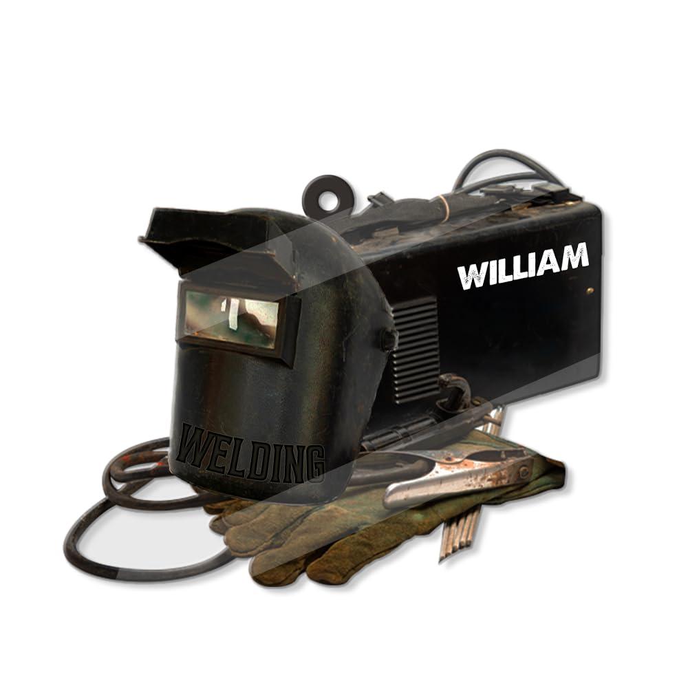 AlpadilAndCo Personalized Welder Christmas Acrylic Ornament, Custom Christmas Welders Gift for Men, Welding 2D Ornaments for Welder, Welding Supplies, Metal Worker Gifts, Ironworker Keepsake, Welder Tool Ornament