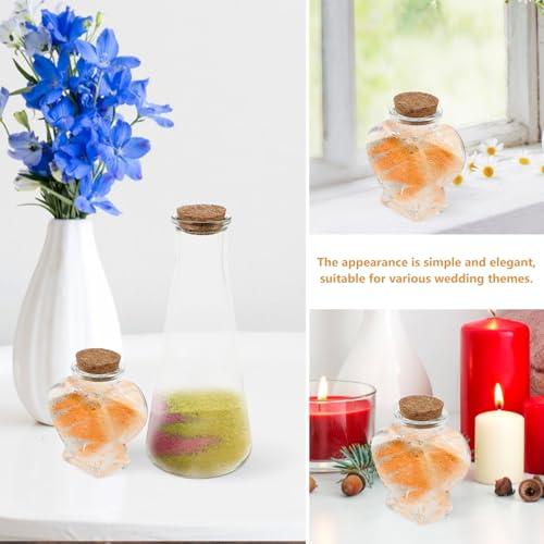ABOOFAN ABOOFAN Unity Sand Ceremony Set, 3pcs Wedding Sand Ceremony Kit Heart Tower Shaped Vase Glass Drift Bottle Jar Diy Wish Bottle Wedding Engagement Ceremony Party Decor