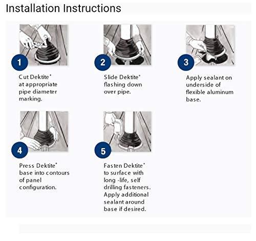EAGLE 1 EAGLE 1 EPDM Flexible Roofing Pipe Flashing Boots - On Site Adjustable Roof Pipe Jack Boot with Round Base (Standard Gray, 3)