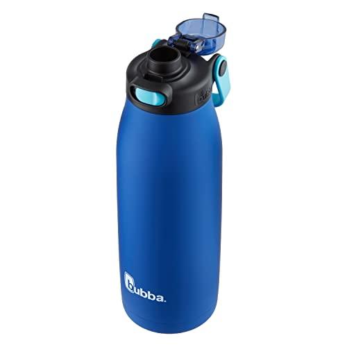 Bubba Bubba Radiant Stainless Steel Water Bottle with Push-Button Chug Lid 32oz., Cobalt Rubberized